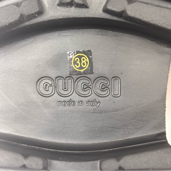 Gucci Elea GG Rubber Platform Clog Slides Black Lug Sole Mule EU 38 Women - Picture 12 of 16